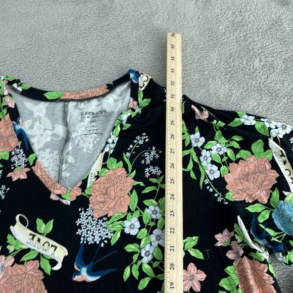 Torrid Womens Super Soft Floral Black V-Neck Knit Top Size 5X Rayon NWT 3313 - Picture 7 of 9